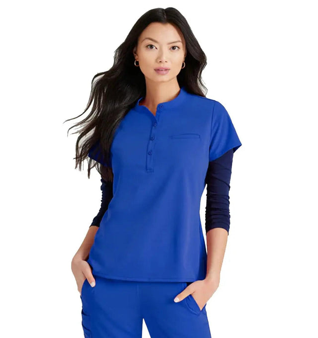 Barco Unify™ by Barco MISSION 1-POCKET HENLEY NECK SCRUB TOP - New Royal