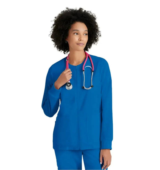 Grey's Anatomy Stretch™ by Barco Gianna 5-Pocket Crewneck Scrub Jacket-New Royal