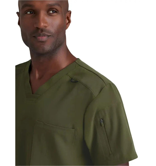 Grey's Anatomy Stretch™ by Barco Murphy 2-Pocket V-Neck Scrub Top-Olive