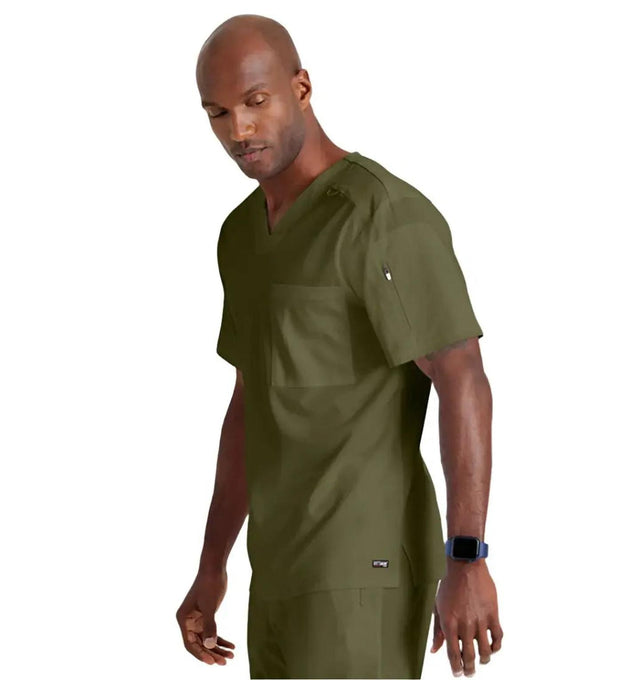 Grey's Anatomy Stretch™ by Barco Murphy 2-Pocket V-Neck Scrub Top-Olive