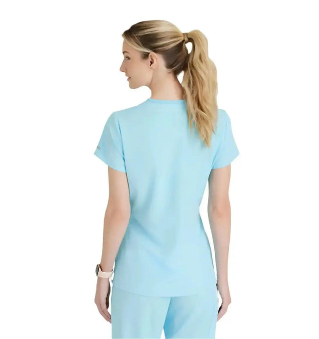 SKECHERS™ by Barco Dignity 1-Pocket Tuck-In Scrub Top-Poolside Blue
