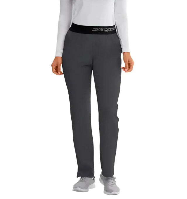 SKECHERS™ by barco Breeze 3-Pocket Mid-Rise Straight Leg Scrub Pant-Pewter