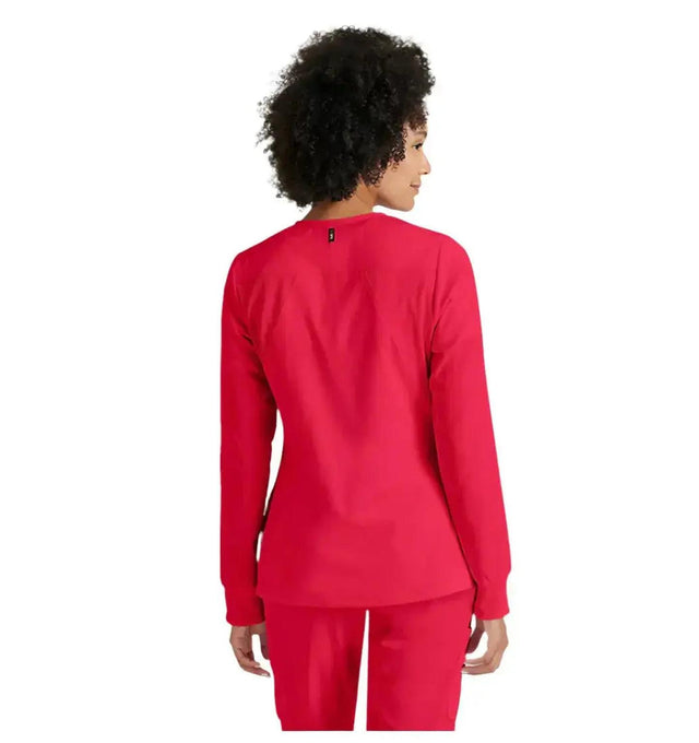 Grey's Anatomy Stretch™ by Barco Gianna 5-Pocket Crewneck Scrub Jacket-Scarlet Red