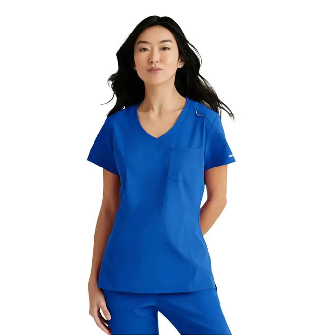 SKECHERS™ by Barco Dignity 1-Pocket Tuck-In Scrub Top-New Royal