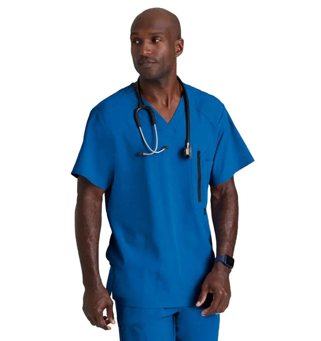 Barco One™ by Barco Amplify 5-Pocket V-Neck Scrub Top-New Royal