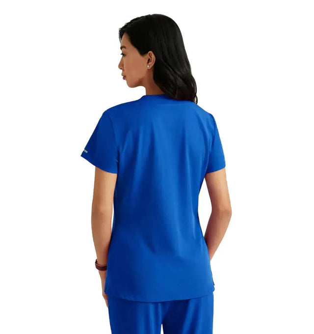 SKECHERS™ by Barco Dignity 1-Pocket Tuck-In Scrub Top-New Royal