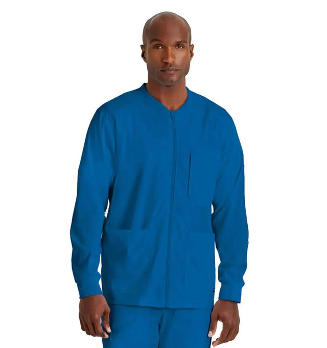 Grey's Anatomy Stretch™ by Barco React 5-Pocket Crewneck Warmup Scrub Jacket-New Royal