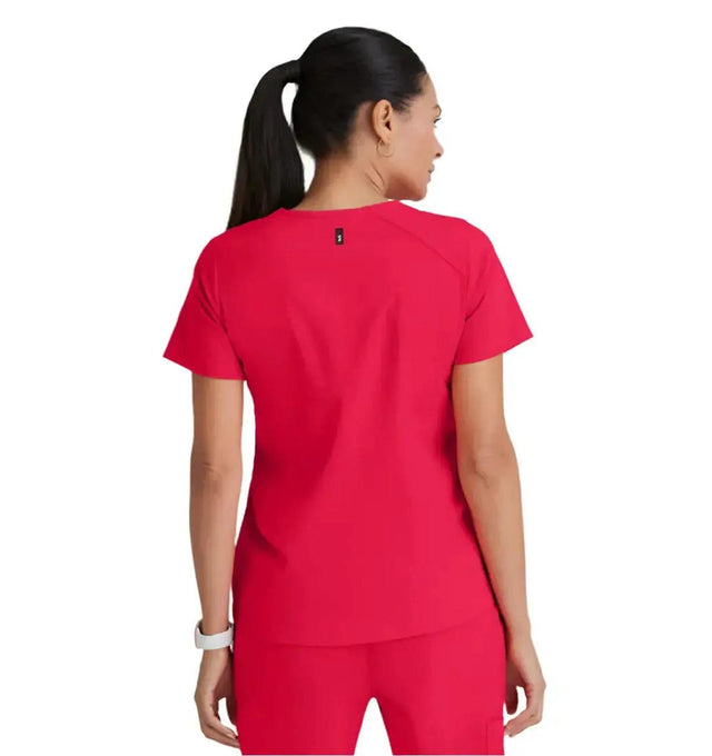Grey's Anatomy Stretch™ by Barco Emma 4-Pocket V-Neck Scrub Top-Scarlet Red