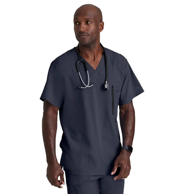 Barco One™ by Barco Amplify 5-Pocket V-Neck Scrub Top-Steel