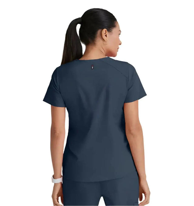Grey's Anatomy Stretch™ by Barco Emma 4-Pocket V-Neck Scrub Top-Steel