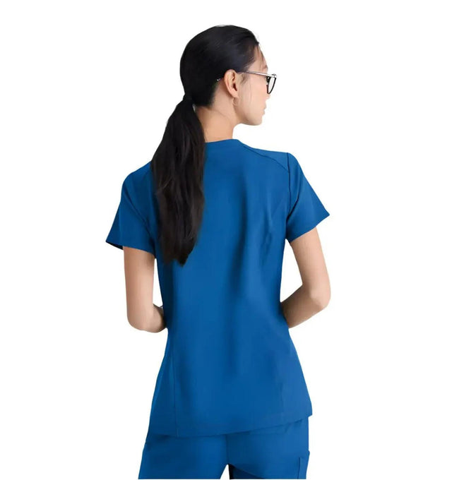 Grey's Anatomy™ Evolve by Barco Sway 1-Pocket Banded V-Neck Scrub Top-Extra LG-New Royal