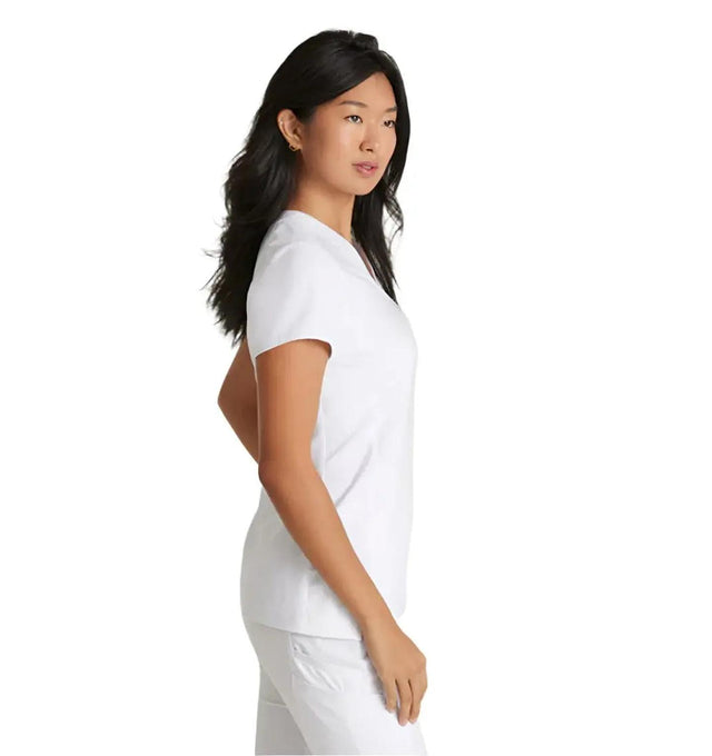 Grey's Anatomy™ Evolve by Barco Sway 1-Pocket Banded V-Neck Scrub Top-Extra LG-White