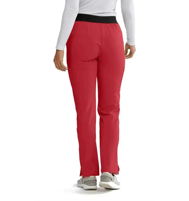 SKECHERS™ by barco Breeze 3-Pocket Mid-Rise Straight Leg Scrub Pant-True Red