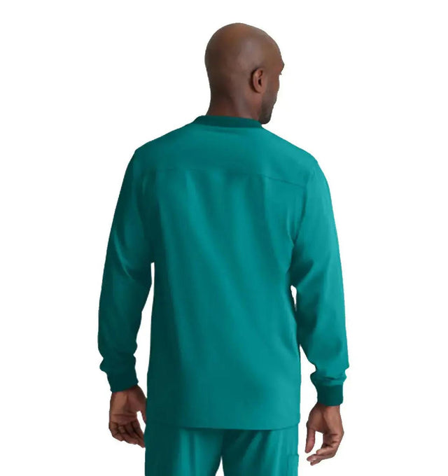 SKECHERS™ by Barco Structure 3-Pocket Crewneck Warmup Scrub Jacket-Teal