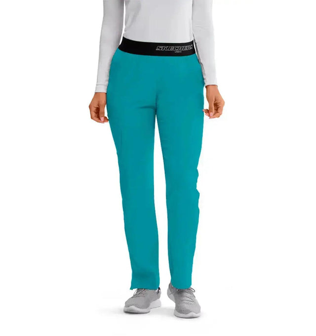 SKECHERS™ by barco Breeze 3-Pocket Mid-Rise Straight Leg Scrub Pant-Teal