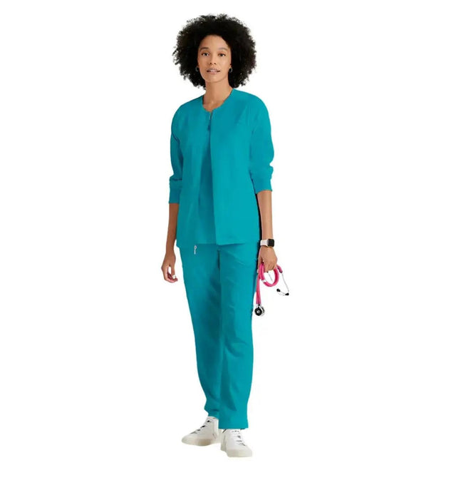 Grey's Anatomy Stretch™ by Barco Gianna 5-Pocket Crewneck Scrub Jacket-Teal