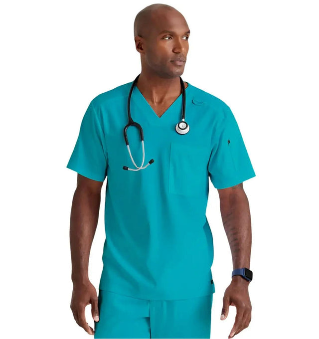 Grey's Anatomy Stretch™ by Barco Murphy 2-Pocket V-Neck Scrub Top-Teal