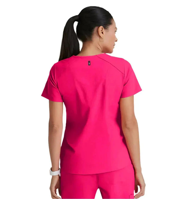Grey's Anatomy Stretch™ by Barco Emma 4-Pocket V-Neck Scrub Top-Vibrance Pink