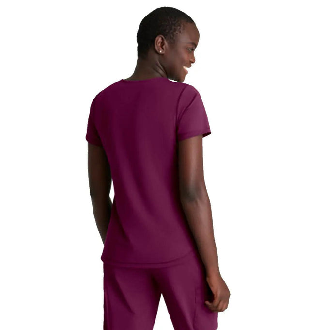 Skechers™ by Barco Slip-ins Serene 3-Pocket V-Neck Top - Wine
