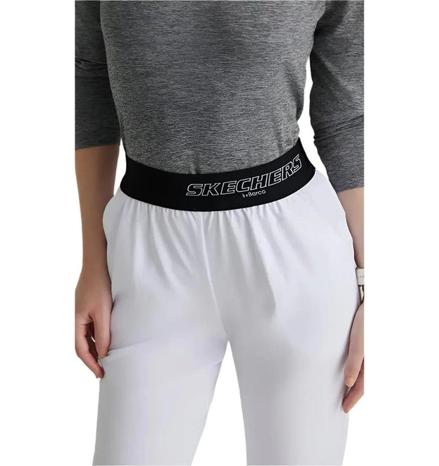 SKECHERS™ by barco Breeze 3-Pocket Mid-Rise Straight Leg Scrub Pant-White