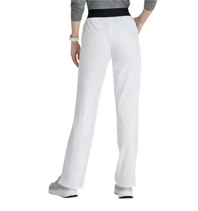 SKECHERS™ by barco Breeze 3-Pocket Mid-Rise Straight Leg Scrub Pant-White