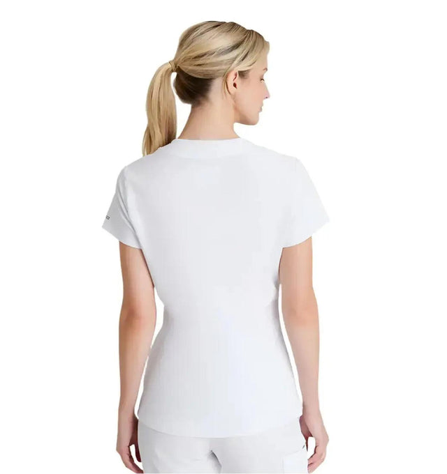 SKECHERS™ by Barco Dignity 1-Pocket Tuck-In Scrub Top-White