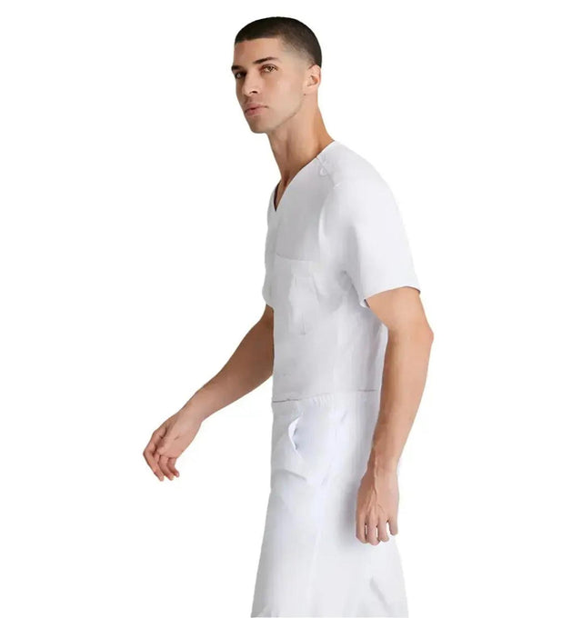 SKECHERS™ by Barco Structure 1-Pocket V-Neck Scrub Top-White