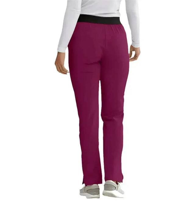 SKECHERS™ by barco Breeze 3-Pocket Mid-Rise Straight Leg Scrub Pant-Wine