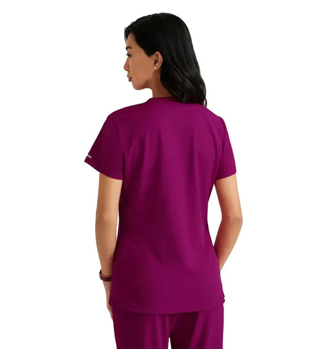 SKECHERS™ by Barco Dignity 1-Pocket Tuck-In Scrub Top-Wine