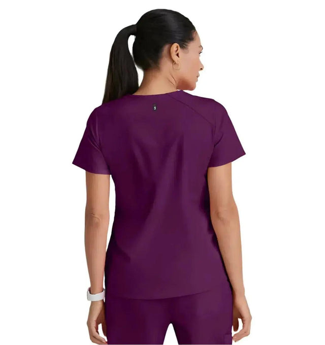 Grey's Anatomy Stretch™ by Barco Emma 4-Pocket V-Neck Scrub Top-Wine
