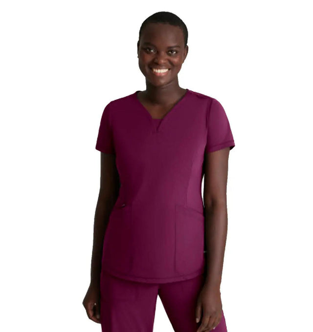 Skechers™ by Barco Slip-ins Serene 3-Pocket V-Neck Top - Wine