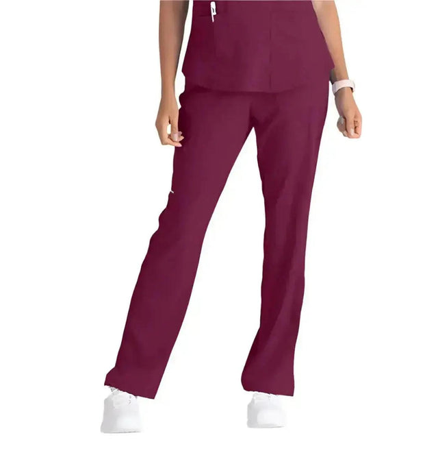 SKECHERS™ by barco Reliance 3-Pocket Mid-Rise Straight Leg Scrub Pant-Wine