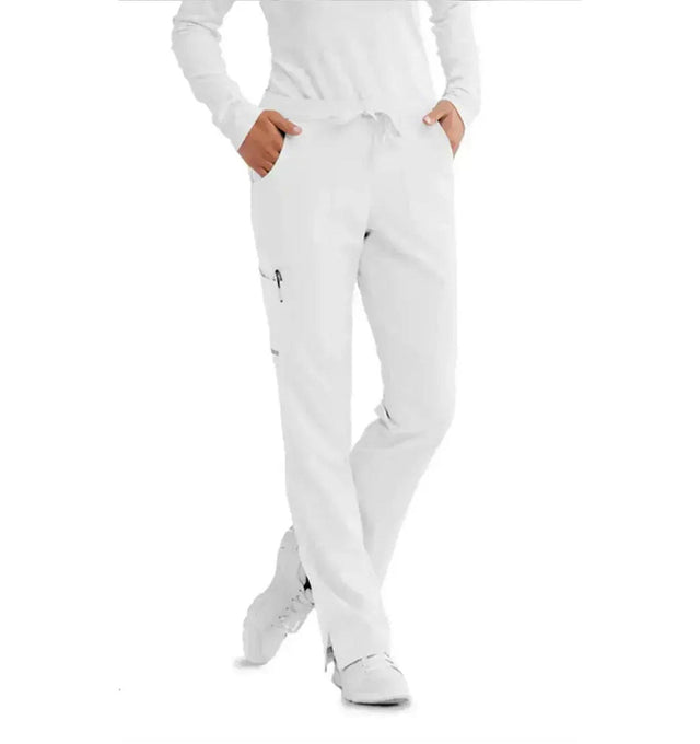 SKECHERS™ by barco Reliance 3-Pocket Mid-Rise Straight Leg Scrub Pant-White