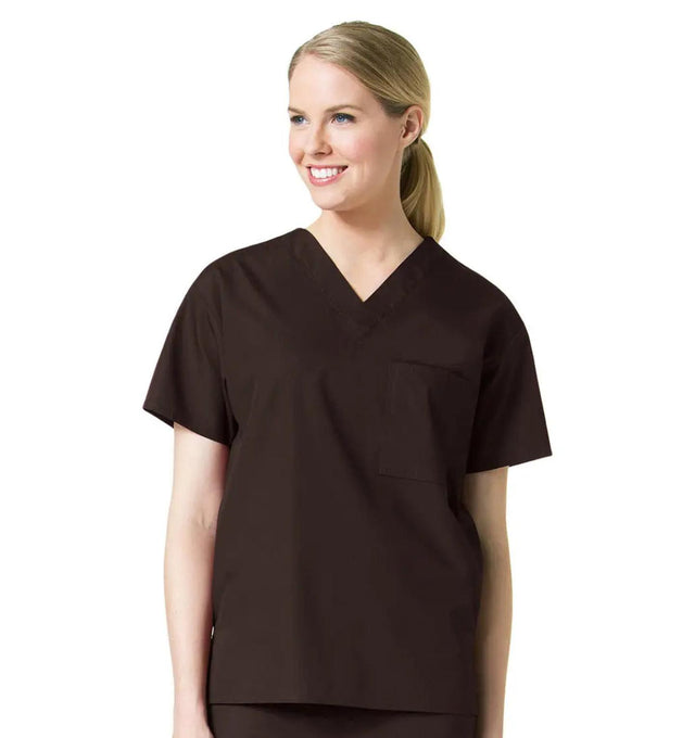 Maevn Unisex Core V-Neck Top Chocolate