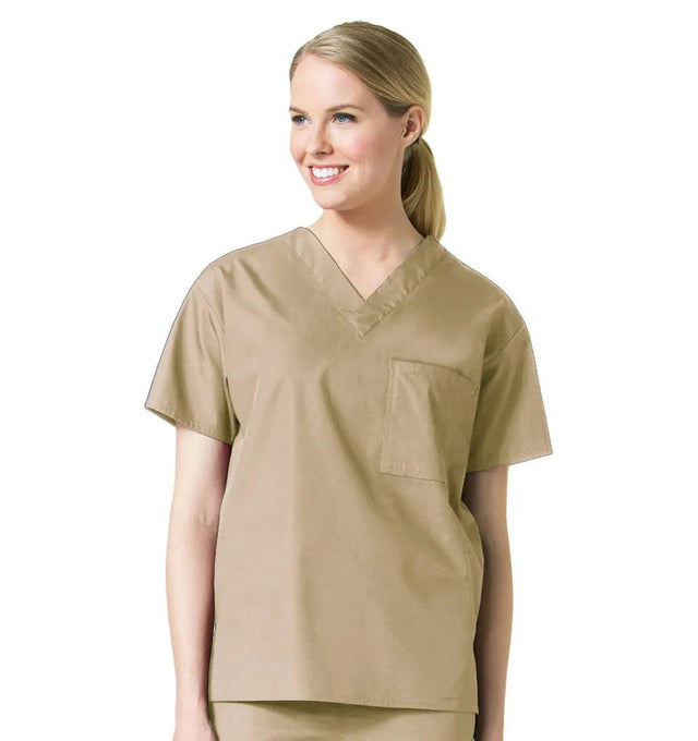 Maevn Unisex Core V-Neck Top Khaki