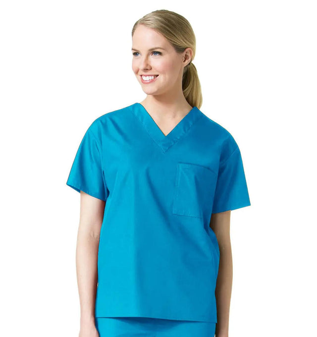 Maevn Unisex Core V-Neck Top Pacific Blue