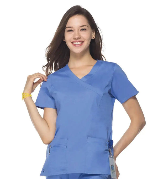 Maevn Women's "Blossom" Scrub Top Pacific Blue
