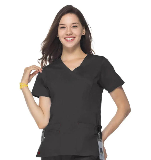 Maevn Women's "Blossom" Scrub Top Charcoal