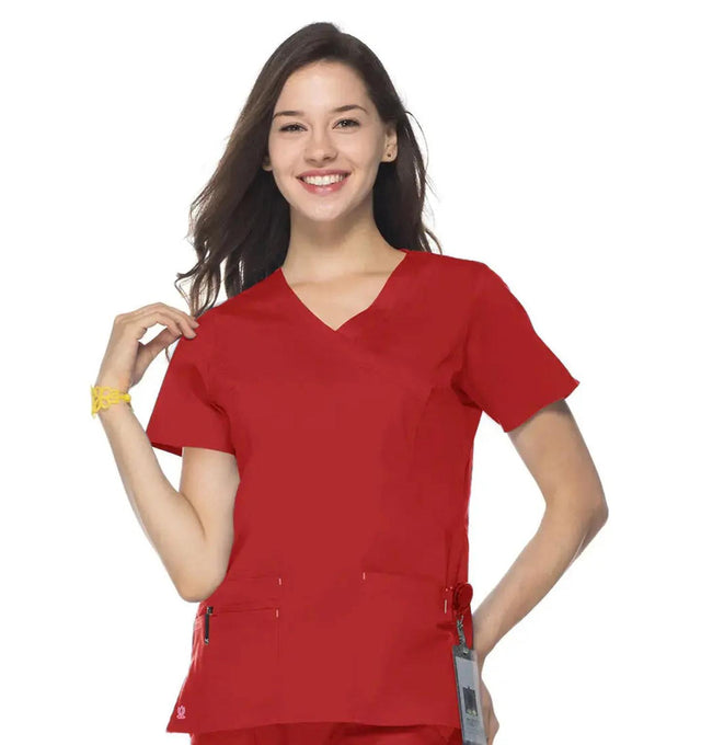 Maevn Women's "Blossom" Scrub Top Crimson