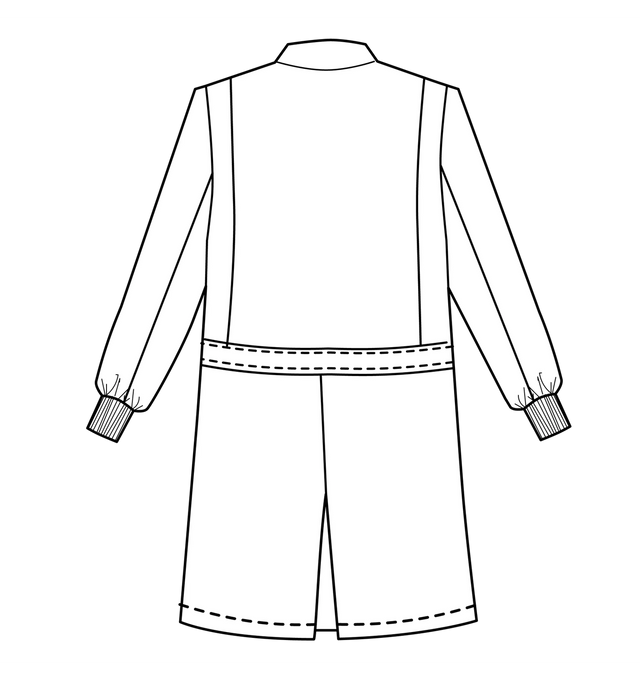 Meta 40" Unisex Fluid Resistant Anti-Static Labcoat-Back Sketch Img