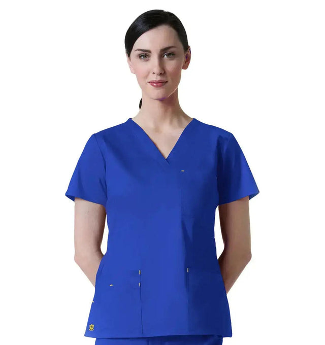Maevn Women's Blossom 3 Pocket V-Neck Scrub Top 1202