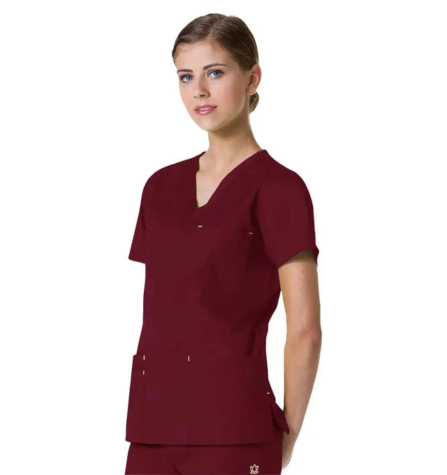 Maevn Women's Blossom 3 Pocket V-Neck Scrub Top 1202