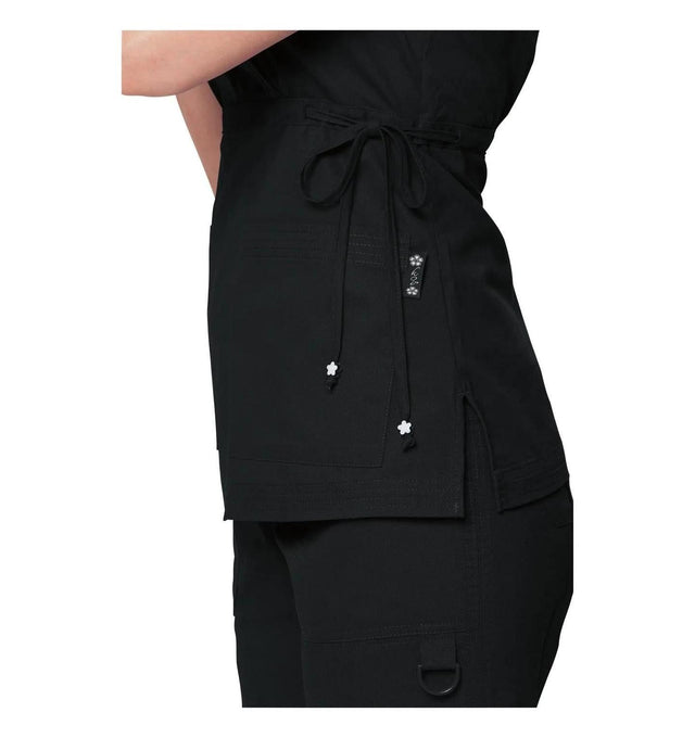 Black Koi Katelyn Scrub Top Side