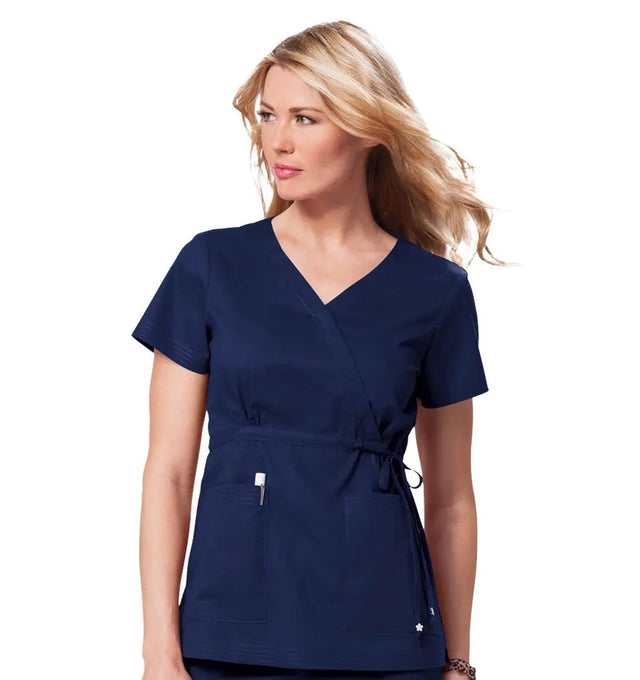 Koi Katelyn Scrub Top Navy