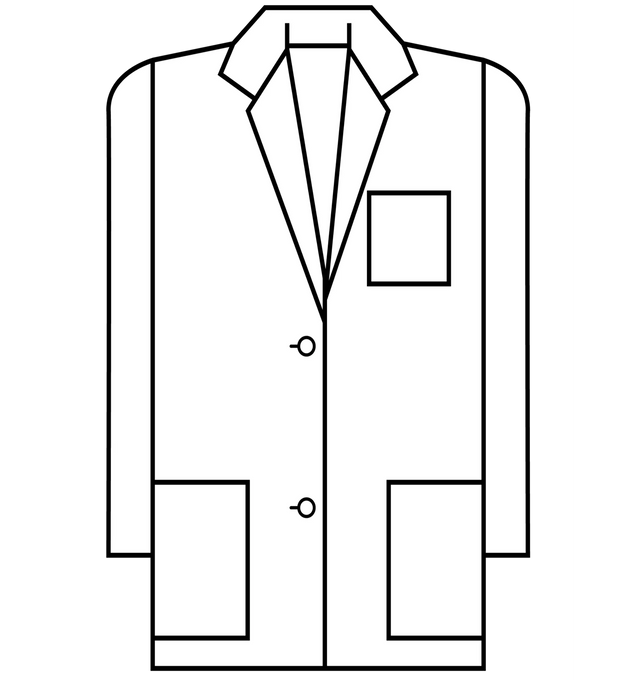 Meta Fundamentals 28" Ladies Consultation Coat - Front Sketch