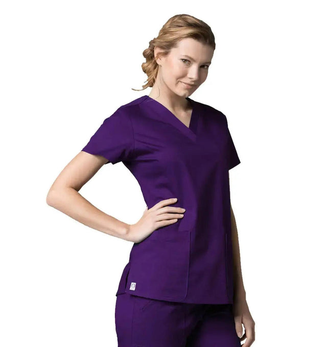 V-Neck Pocket Top Grape