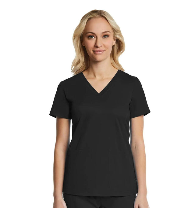 Sporty & Comfy Multi Pocket V-neck Top Black