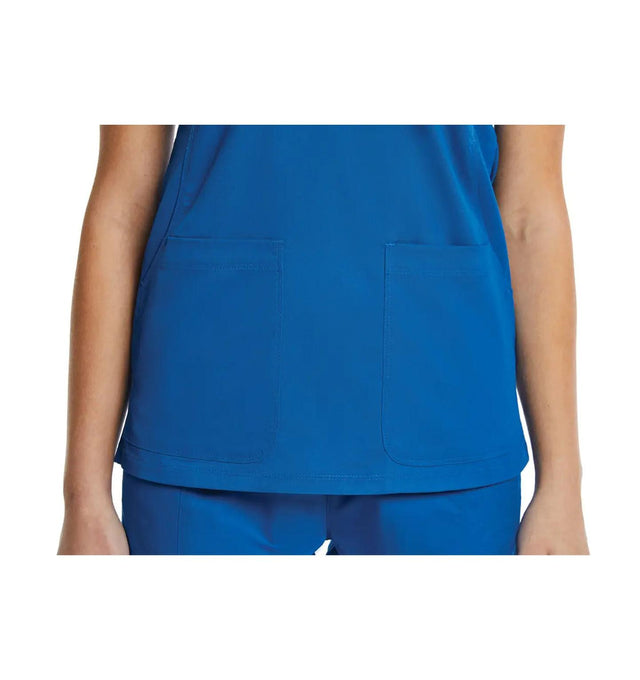 Sporty & Comfy Multi Pocket V-neck Top Royal Blue -Pocket