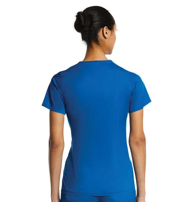 Sporty Chest Pocket V-neck Top Royal03