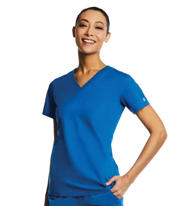Sporty Chest Pocket V-neck Top Royal04